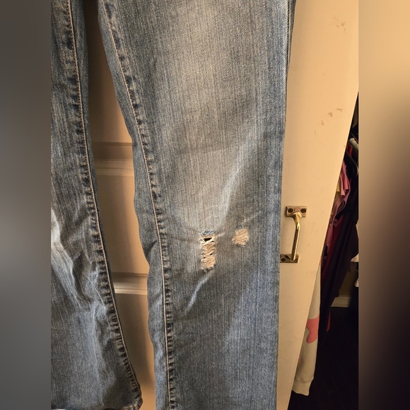 Y2k Hippie straight leg jeans low rise mid wash sz 25 - Picture 4 of 9